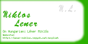 miklos lener business card
